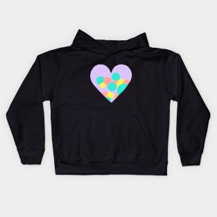 Polka Dot Heart Sticker Kids Hoodie